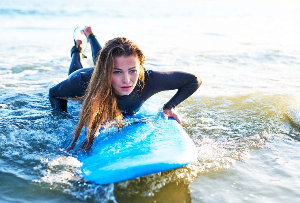 Girl on Surfboard